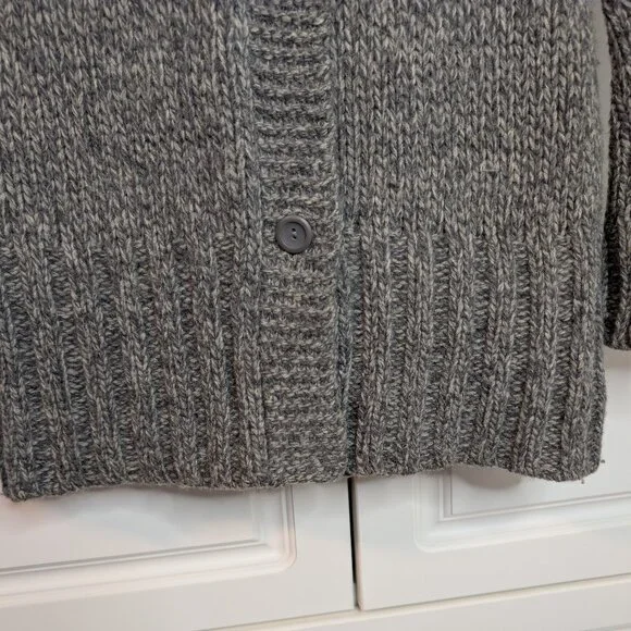 Gray Marled Wool Blend Cardigan Shawl Collar American Eagle | M Minimalist Cozy - Picture 7 of 11